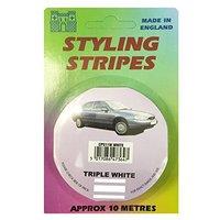 Castle Pin Stripe Triple Stripe 3mm-6mm-3mm Stripe White