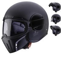 caberg ghost matt black open face motorcycle helmet