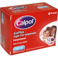 Calpol Six Plus Sugar Free Suspension Sachets 12 x 5ml