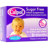 Calpol Sugar-Free Infant Suspension Sachets 12x 5ml sachets