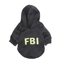 Cat / Dog Hoodie Black Dog Clothes Winter Letter Number / Police/Military Cosplay