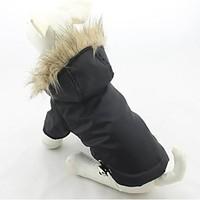 Cat / Dog Coat / Hoodie Red / Green / Blue / Purple / Black Dog Clothes Winter Solid Keep Warm / Windproof