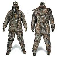 Camouflage Winter Coat Suit , Waterproof Winter Cotton Coat , Parka Camo Hunting Overcoat Clothing(Top Trousers)