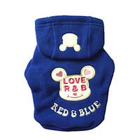 Cat / Dog Hoodie Blue / Black / Rose Dog Clothes Winter / Spring/Fall Bear Casual/Daily