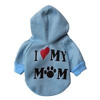 Cat / Dog Hoodie Red / Blue / White / Pink / Gray Dog Clothes Winter Letter Number