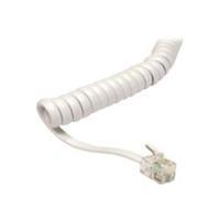 Cables Direct 2m Uncoiled (40CM Coiled) Handset Cable RJ10 White