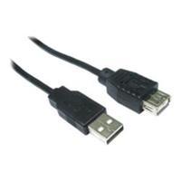 Cables Direct 1m USB 2.0 A M - A F Extension Cable Black