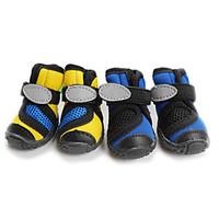 Cat Dog Shoes Boots Waterproof Spring/Fall Solid Yellow Blue Mixed Material