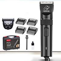 Cat Dog Grooming Clipper Trimmer Waterproof Low Noise Electric Rechargeable Black
