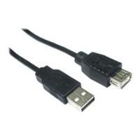 Cables Direct 25cm USB 2.0 A M - A F Extension Cable Black