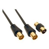 cables direct 3mtr black tv aerial m m cablef f coupler bq 100