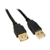 Cables Direct 1.8MTR USB 2.0 AM-AF Black/Gold B/Q 200