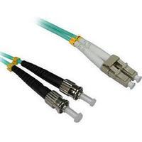 cables direct 2mtr lc st 50125 mmd om3 fibre cable aqua