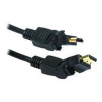 cables direct 2m hdmi m m cable black with twist and swivel connection ...