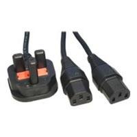 Cables Direct Power Splitter IEC Connector (M) to Power (M) - United Kingdom