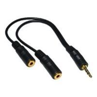 Cables Direct Black 3.5mm Stereo M to 2x3.5mm F Split Gold B/Q1000