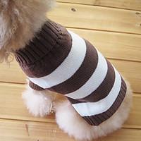 Cat / Dog Sweater Brown Dog Clothes Winter Stripe Fashion / Keep Warm