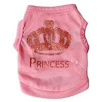 Cat / Dog Shirt / T-Shirt Pink Dog Clothes Spring/Fall Tiaras Crowns