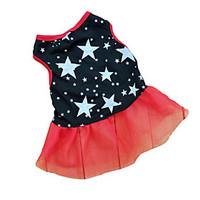 Cat Dog Dress Black Dog Clothes Summer Spring/Fall Stars Casual/Daily