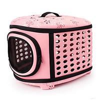 Cat Dog Carrier Travel Backpack Pet Carrier Portable Breathable Flower Beige Gray Blushing Pink