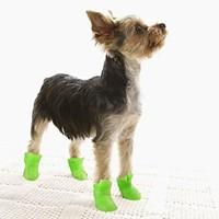 Cat / Dog Shoes Boots Waterproof Winter / Spring/Fall Solid Yellow / Blue / Purple / Black / Pink Silicone