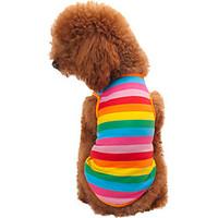 Cat / Dog Shirt / T-Shirt Rainbow Dog Clothes Summer / Spring/Fall Stripe Fashion