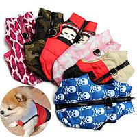 Cat / Dog Coat / Vest Red / Green / Blue / Pink / Rose Dog Clothes Winter Color Block Cute / Keep Warm