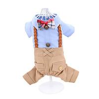 Cat Dog Clothes/Jumpsuit Blue Pink Dog Clothes Winter Spring/Fall British Holiday Fashion Wedding