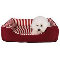 Cat Dog Bed Pet Mats Pads Stripe Soft Black Red