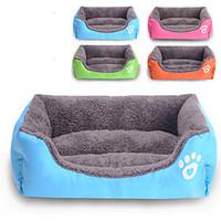 cat dog bed pet mats pads waterproof cute cotton fabric green blue ora ...