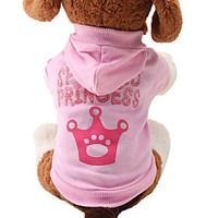 Cat / Dog Hoodie Pink Dog Clothes Spring/Fall Tiaras Crowns Cute / Fashion