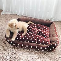 Cat / Dog Bed Dot Pattern Pet Mats Pads Soft Plush / Fabric Brown