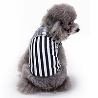 Cat Dog Vest Dog Clothes Summer Stripe Cute Fashion Casual/Daily Red Black Pet Clothing