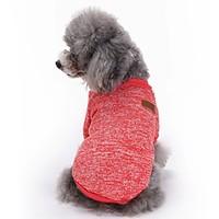 Cat Dog Coat Shirt / T-Shirt Dog Clothes Winter Spring/Fall Solid Cute Sports Fashion Pure Color Red Pink Green Blue