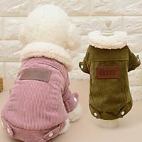 Cat Dog Coat Dog Clothes Winter Spring/Fall Solid Fashion Casual/Daily Coffee Pink