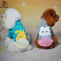 Cat / Dog Sweater Green / Blue / Gray Dog Clothes Winter / Spring/Fall Cartoon Cute / Casual/Daily