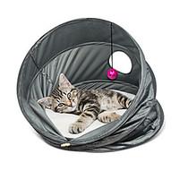 Cat Bed Pet Baskets Solid Breathable Foldable Gray