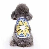 Cat Dog Shirt / T-Shirt Vest Dog Clothes Summer Flower Cute Fashion Casual/Daily Sunflower