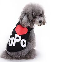 Cat Dog Shirt / T-Shirt Vest Dog Clothes Summer Letter Number Cute Fashion Casual/Daily I Love Papa