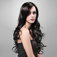capless extra long high quality synthetic natural look black curly hai ...
