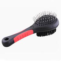 cat dog grooming brush double sided black