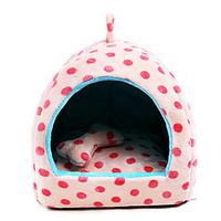 Cat Dog Bed Pet Blankets Polka Dots Portable Breathable Light Blue Blushing Pink Beige