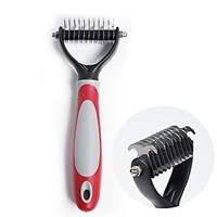 Cat Dog Grooming Health Care Clipper Trimmer Waterproof Portable Red Dematting Dog Pet Grooming Comb with 2 Sided Professional Grooming Rake