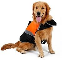 Cat Dog Rain Coat Vest Life Vest Dog Clothes Cute Sports Solid Green Orange for Large Dogs