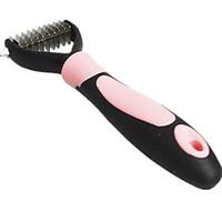 cat dog grooming comb waterproof double sided blushing pink