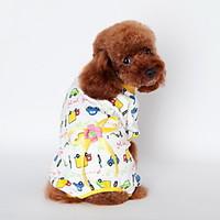 Cat Dog Shirt / T-Shirt Pajamas Yellow Blue Pink Dog Clothes Summer Spring/Fall Cartoon Cute Casual/Daily