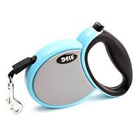 cat dog leash automatic solid blue pink nylon plastic