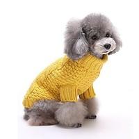 Cat Dog Sweater Dog Clothes Winter Spring/Fall Stripe Casual/Daily Keep Warm Yellow Red