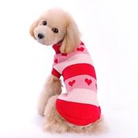 Cat Dog Sweater Dog Clothes Winter Spring/Fall Hearts Cute Casual/Daily Red Blue