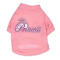 Cat / Dog Shirt / T-Shirt Pink Dog Clothes Spring/Fall Letter Number